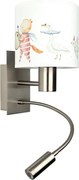Brilagi - Lampă LED flexibilă BOBO 1xE27/25W/230V + LED/3W m. crom/alb/cu animale