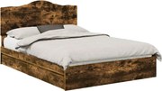 vidaXL Pat cu storage Stejar fumuriu 160 x 200 cm Lemn compozit
