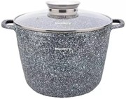 Oală cu capac 28 cm, 10L – Klausberg KB 7526, antiaderentă, gri, ideală pentru gătit în familie, strat marmură, pentru toate plitele