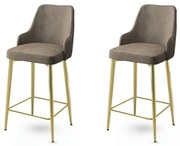 Set de scaune de bar Enox Cappuccino and Gold, 2buc., 2 buc.