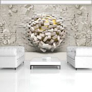 Fototapet - 3D perete cu minge (254x184 cm)