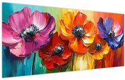 Tablou - Cinci flori colorate (120x50 cm)