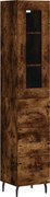vidaXL Dulap înalt, stejar fumuriu, 34,5x34x180 cm, lemn prelucrat
