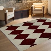 Covor din lana Homs, 130X190 cm, 10143 alb-rosu