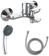 Baterie de cada Z-Inox ZLN8177 + furtun de 1.5 m + para dus, Argintiu