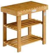 Casaria Bancă pentru hol cu spațiu pentru pantofi NINA, 50x30x46cm, maro natural