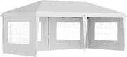 Outsunny Foisor de gradina cu ferestre, inaltime reglabila cu pereti detasabili, 585x295x270cm alb | AOSOM RO