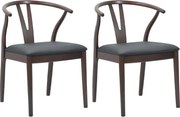 vidaXL Scaun de sufragerie 2 pcs Maro deschis și negru