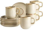 Mäser Set de cești de espresso cu farfurioare Cordelia Sand, 6+6 buc.