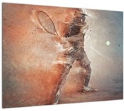 Tablou pe sticlă - Jucător de tenis (70x50 cm)