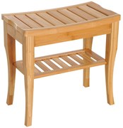 Homcom Scaunel cu Raft in Bambù Natural