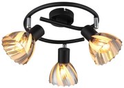 Plafoniera metal negru sticla fumurie ZACHERY 3L