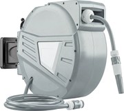 Outsunny Tambur Furtun pentru Udat Montat pe Perete 20+1,6m x Ø 15mm, Tambur Furtun Retractabil Automat Pivotant la 180°, Gri | Aosom Romania