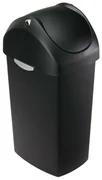 Cos cu capac batant 60 l, plastic negru, negru