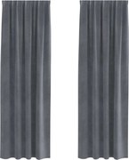 vidaXL Perdele opace 2 pcs Gri deschis 140 x 225 cm Catifea