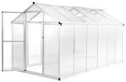 vidaXL Seră, 13,41 m³, 362x190x195 cm, aluminiu