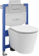 Mexen set WC încastrat cadru Felix XS-U cu vas de toaletă  Rico și capac de toaletă cu închidere lentă, Albă mat - 68530724001
