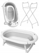 Cada de baie pliabilă pentru copii VAIANA PREMIUM cu șezlong și suport - mai multe culori Gri