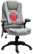 Vinsetto Scaun de șef cu funcție de masaj și încălzire, ergonomic, reglabil, până la 120 kg, Gri | Aosom Romania