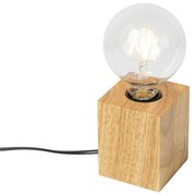 Lampă de masă rustică din lemn natural - Bloc