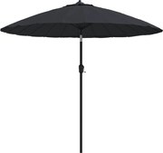 vidaXL Umbrelă de soare de exterior, stâlp aluminiu, negru, 270 cm