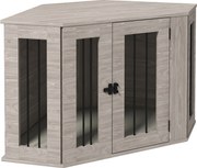 PawHut Cușcă pentru câine, cușcă, design colțar, incl. încuietoare, 1 pernă de odihnă, 104 x 55 x 63 cm, Maro | Aosom Romania