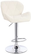 HR111W Scaun Crem Boucle cu Bază Cromata