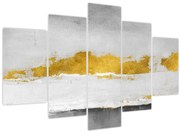 Tablou - Mișcări aurii și gri (150x105 cm)