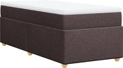 vidaXL Pat box spring cu saltea, maro închis, 100x200 cm, textil