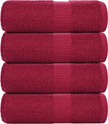 vidaXL Prosoape de baie, FROGN, 4 buc., Bordeaux, 30x30 cm, 360 g/m²