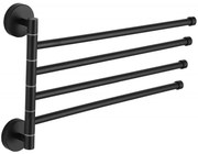 Mexen cuier rotativ cvadruplu pentru prosoape, negru - 7039244-70