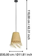 Lustră pe cablu AYCLIFFE 1xE27/40W/230V Eglo 43871