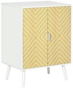 Bufet Modern HOMCOM pentru Sufragerie, Dulap Multifuncțional din Lemn cu 2 Uși și Etajeră Reglabilă, Design Elegant, 60x40x80cm | Aosom Romania