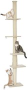 PawHut Pom de zgâriere, înălțime ajustabilă 225-275 cm, bază stabilă, protecție împotriva răsturnării, husă de pluș, Crem | Aosom Romania