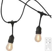 Șir LED solar exterior PARTY 10xE27/3,7V 10 m IP44 + DO