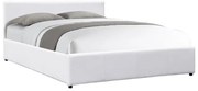 Pat Delirium 120x200 Cm Cu Lada Depozitare Tapiterie Piele Ecologica Alba