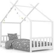 vidaXL Cadru pat de copii, alb, 90 x 200 cm, lemn masiv de pin