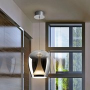 Lustra/Pendul LED modern design decorativ Suspiro D-25cm crom/fumuriu