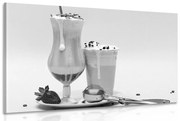 Tablou cocktail de lapte în design alb-negru