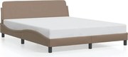 vidaXL Cadru de pat, Dover, cappuccino, 160x200 cm, piele ecologică