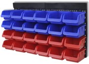 Organizator de scule garaj montat pe perete, albastru și roșu, 2 buc.