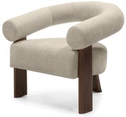Fotoliu design bej KOKEI ALIA, decor nuc