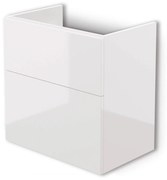 Dulap baie suspendat 60x60x38.5cm pentru lavoar, alb lucios, MDF, Deante Prizma Alb lucios, 600x600x385 mm