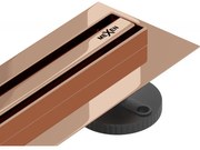 Mexen Flat 360° Slim sifon liniar rotativ 70 cm, aur roz - 1641070