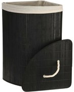 Coș de rufe de colț Bamboo, negru