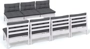 vidaXL Set mobilier de grădină cu perne antracit, 8 piese, lemn de pin