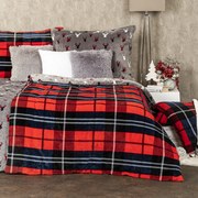 Lenjerie de pat din microflanelă 4Home Carouri roșu, 160 x 200 cm, 70 x 80 cm, 160 x 200 cm, 70 x 80 cm