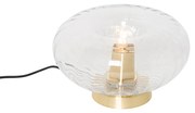 Lampa de masa Art Deco aurie cu sticla - Ayesha