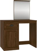 vidaXL Masă de toaletă cu oglindă, stejar maro 90x50x132,5 cm lemn