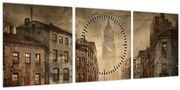 Tablou - Pictura orașului (cu ceas) (90x30 cm)